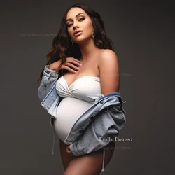 Mono premamá sin tirantes elástico para fotografía de maternidad