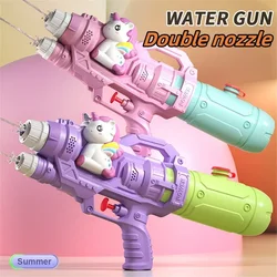 Pistola de agua unicornio de doble boquilla para piscina infantil