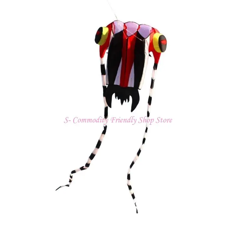 Cometa pulpo colorida lista para volar