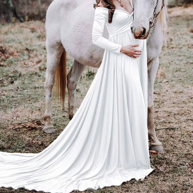 Vestido de maternidad para sesión de fotos – Diseño elegante para Baby Shower - imagen 2