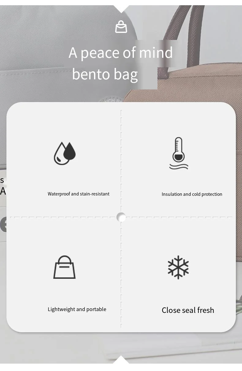 Detalle de la lonchera con diseño portátil