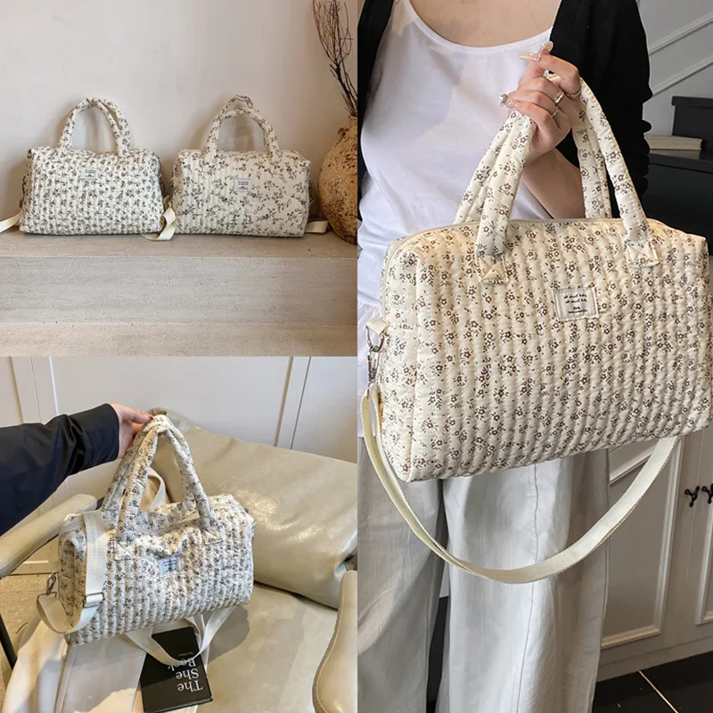 Bolsa de pañales grande estilo francés floral para bebé viaje - imagen 2