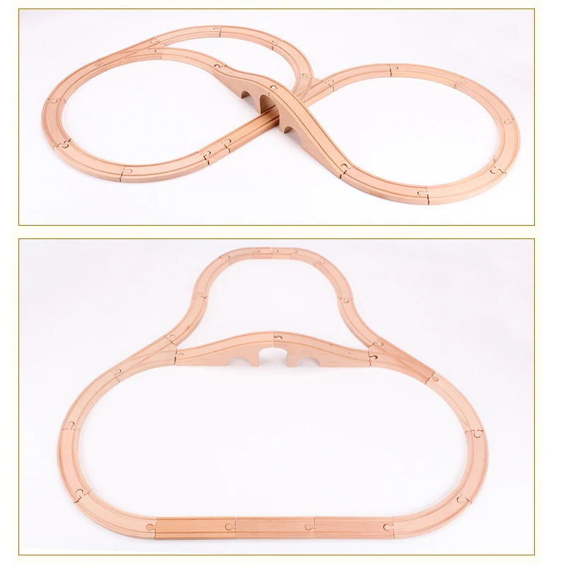 Juguete de tren de madera de haya – Accesorios de vía para niños