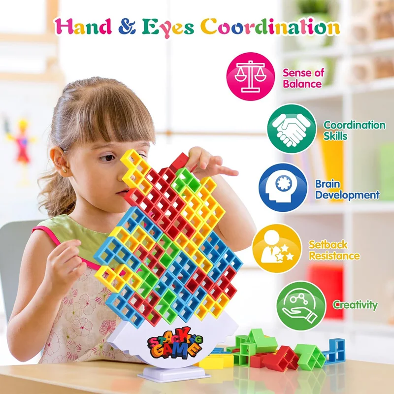 Juego de apilamiento equilibrio con bloques construcción para niños - imagen 4