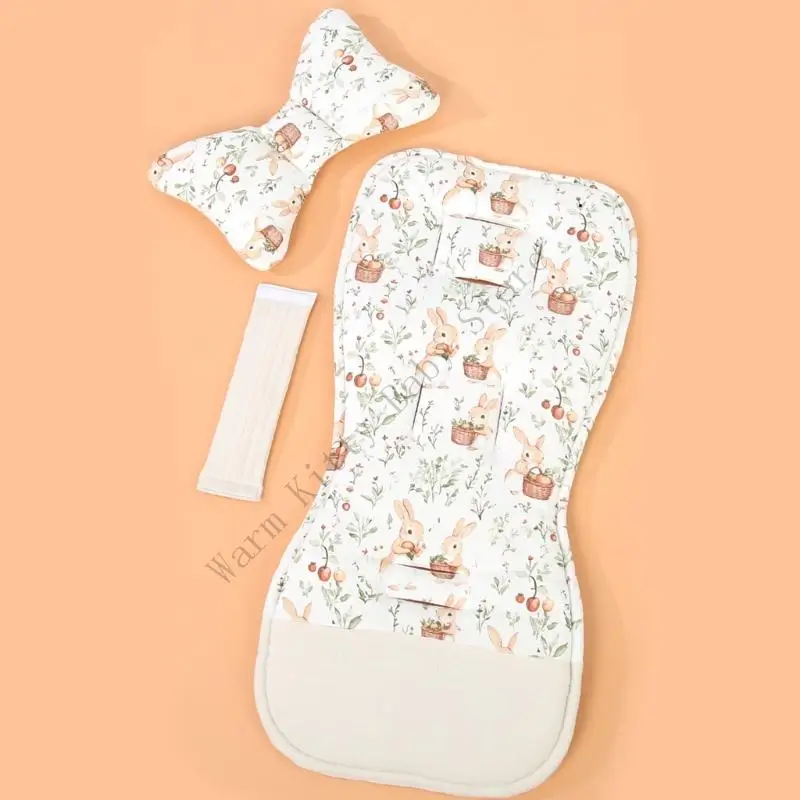 Cojín para cochecito de algodón con funda doble y estampado suave - imagen 4