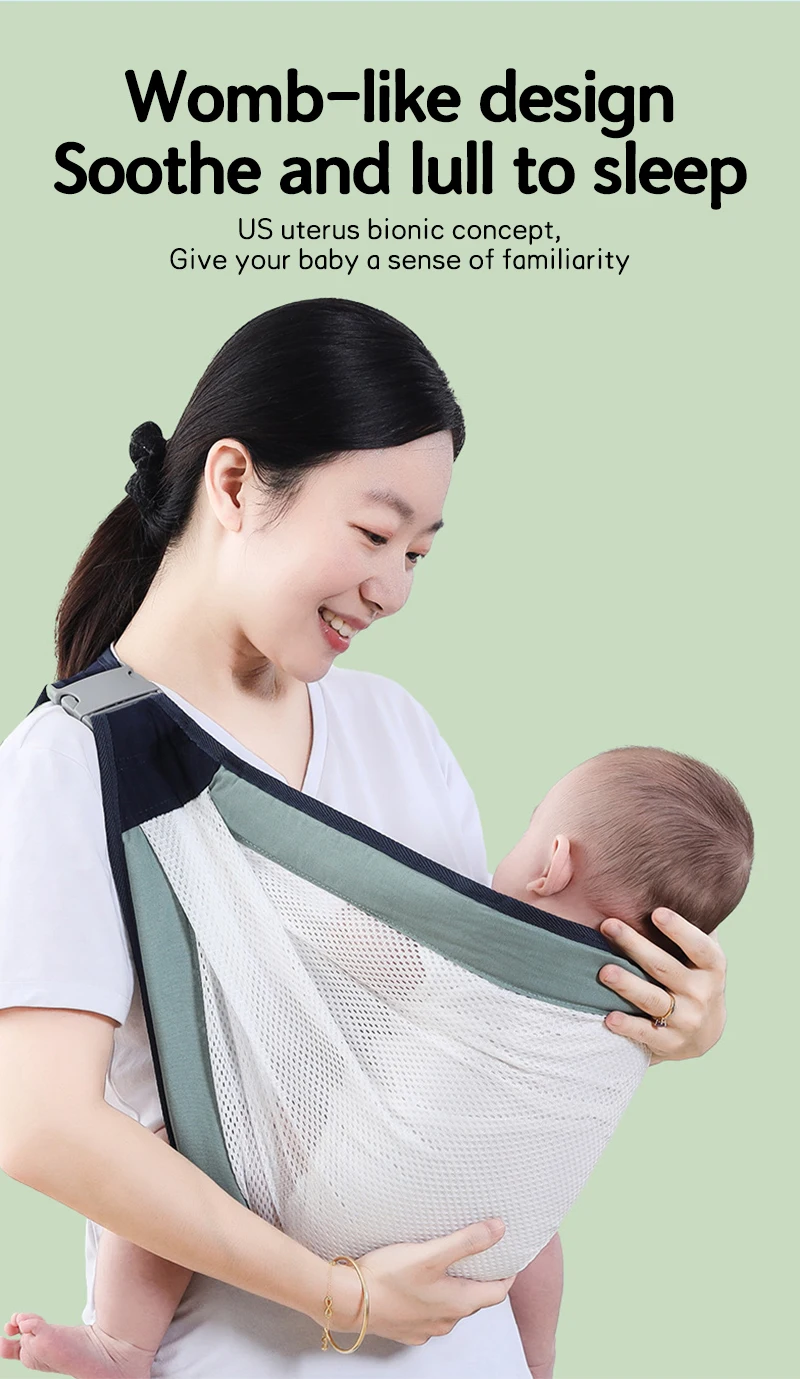 Vista frontal del portabebés ligero