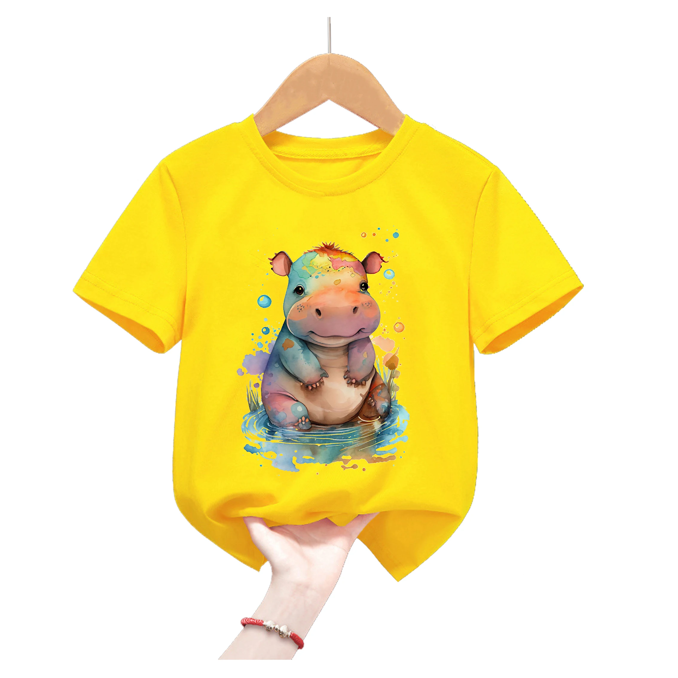 Camiseta amarilla manga corta estampado verano niños