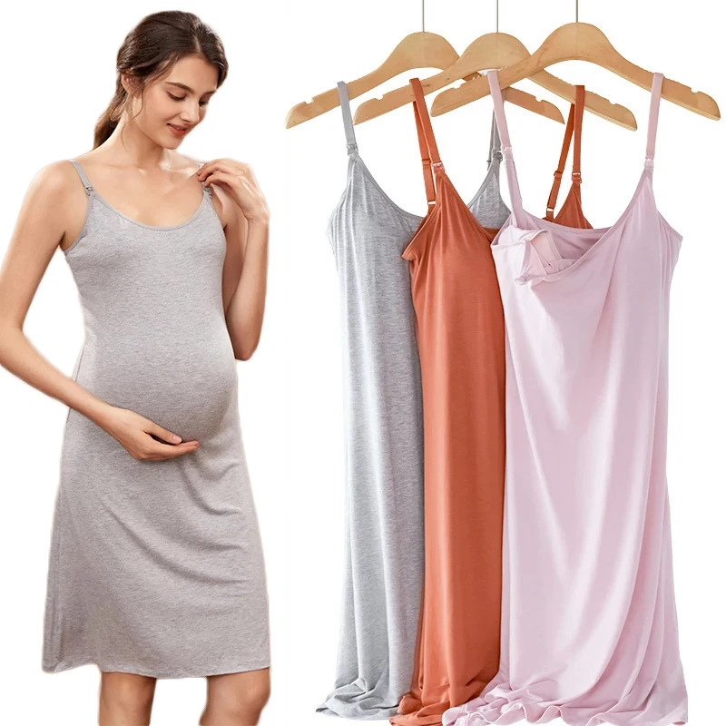 Camisón de lactancia sin mangas para maternidad – ropa del hogar