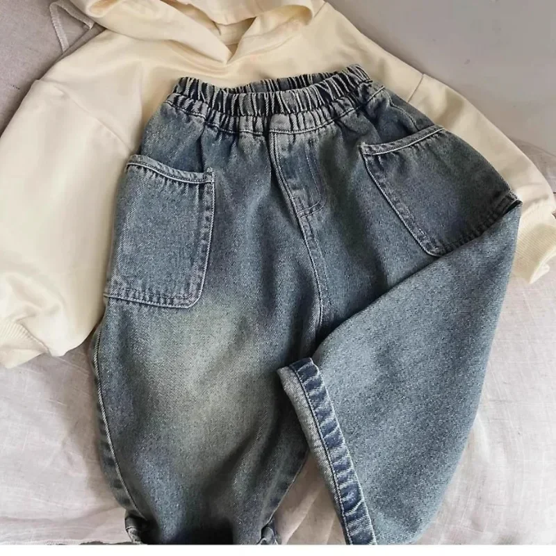 Pantalones vaqueros rectos para niños – estilo casual holgado - imagen 4