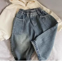 Pantalones vaqueros rectos para niños – estilo casual holgado
