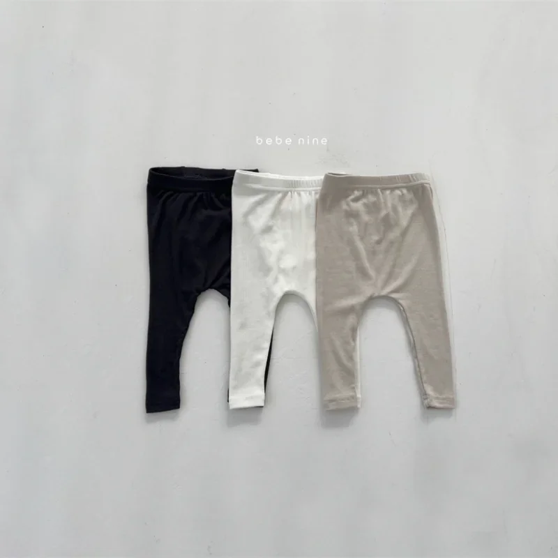Leggings de bebé niña en algodón suave con tiras estilo primavera - imagen 2