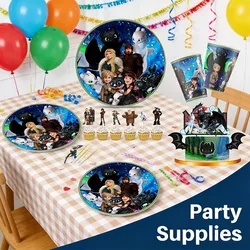 Platos de cumpleaños de Cómo Entrenar a tu Dragón temática anime
