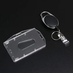 Identificador infantil con cordón retráctil y funda transparente