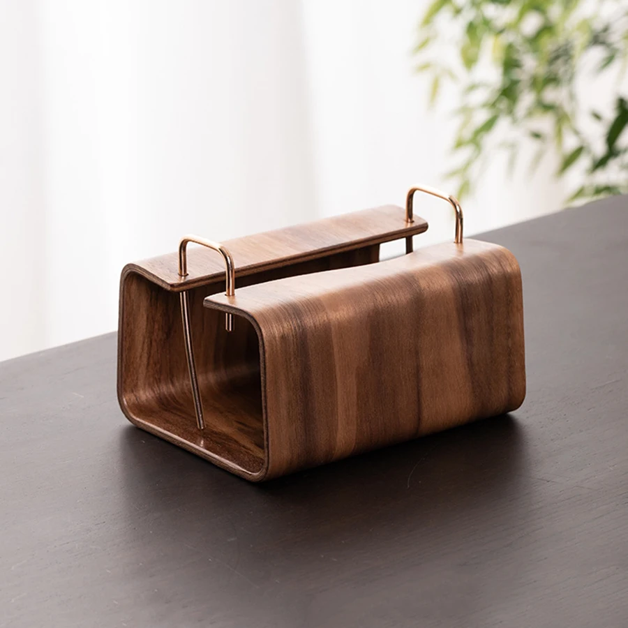 Caja de pañuelos madera nórdica con soporte retro - imagen 3