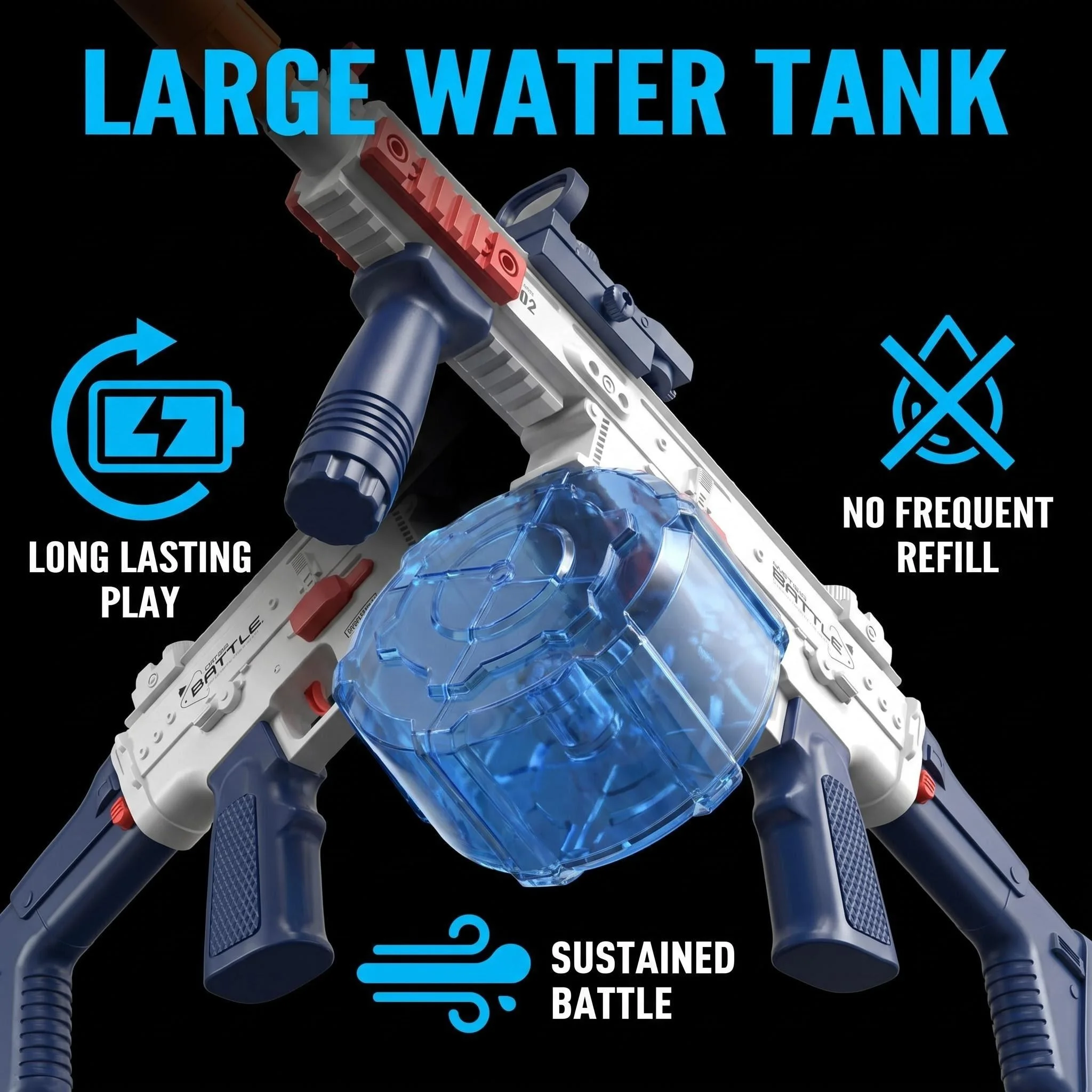 Pistola de agua eléctrica SCAR: disparo continuo automático