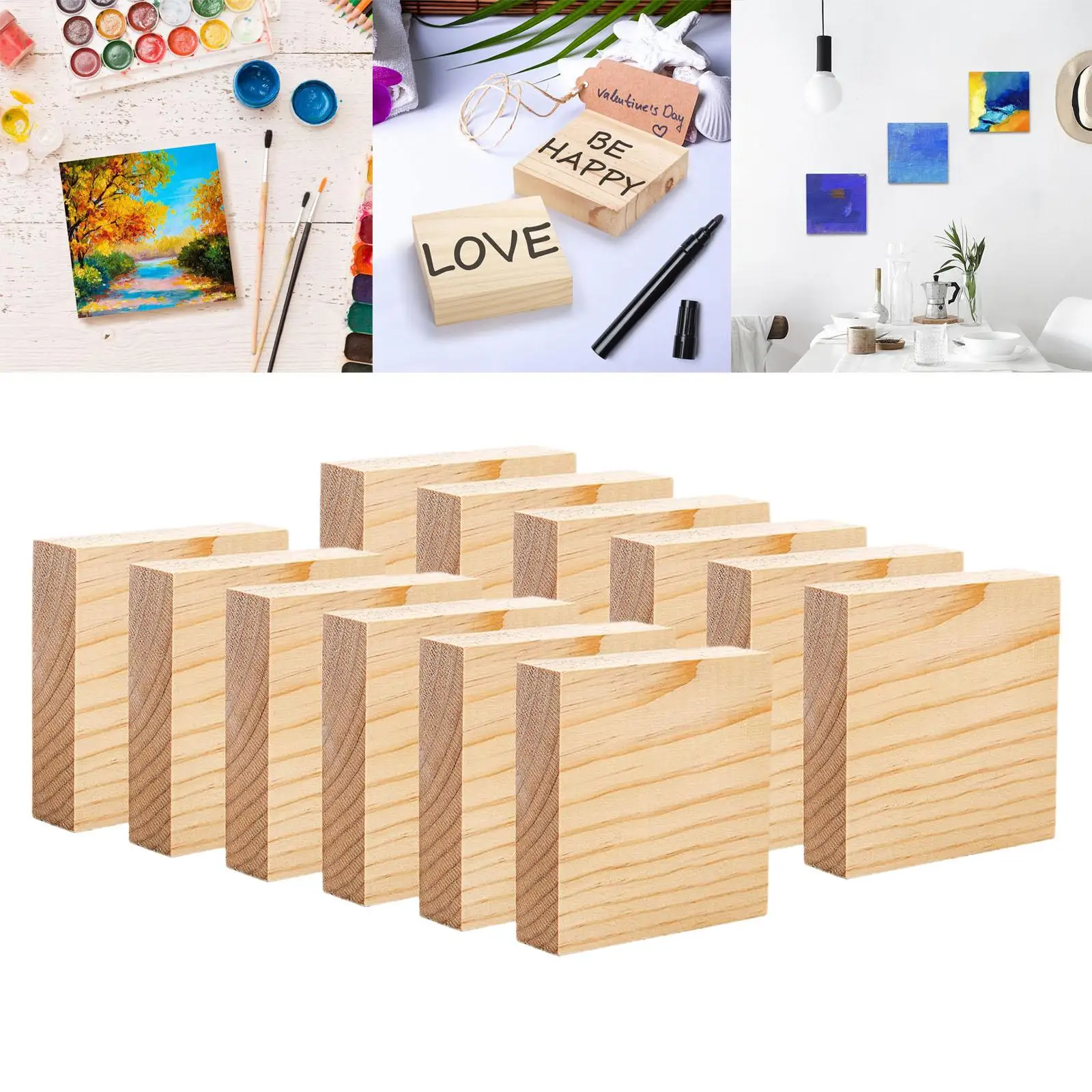 Bloques de madera para manualidades infantiles sin acabado, teñibles - imagen 4