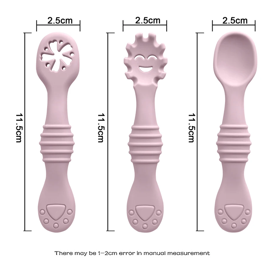 Cucharas de silicona para bebés - Cubiertos de entrenamiento - imagen 2