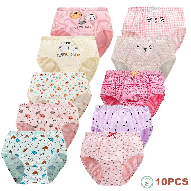 Bragas de algodón con estampado de gato para niña - Suaves y transpirables