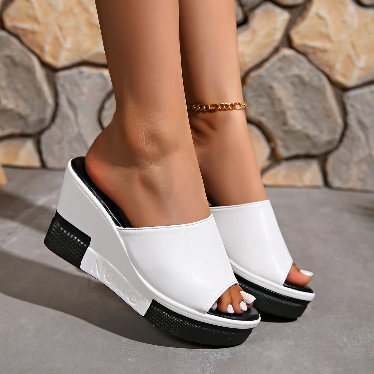 Zapatillas de cuña para niña – Tacón alto y suela gruesa - imagen 3