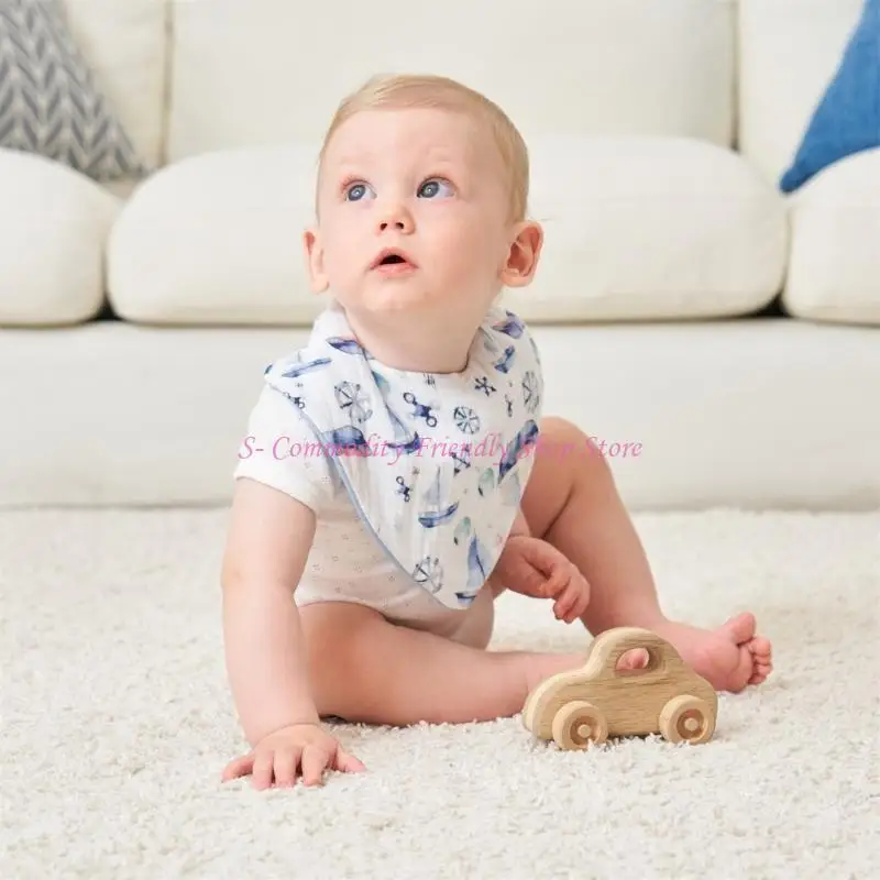 Babero bandana infantil de algodón en triángulo - imagen 5