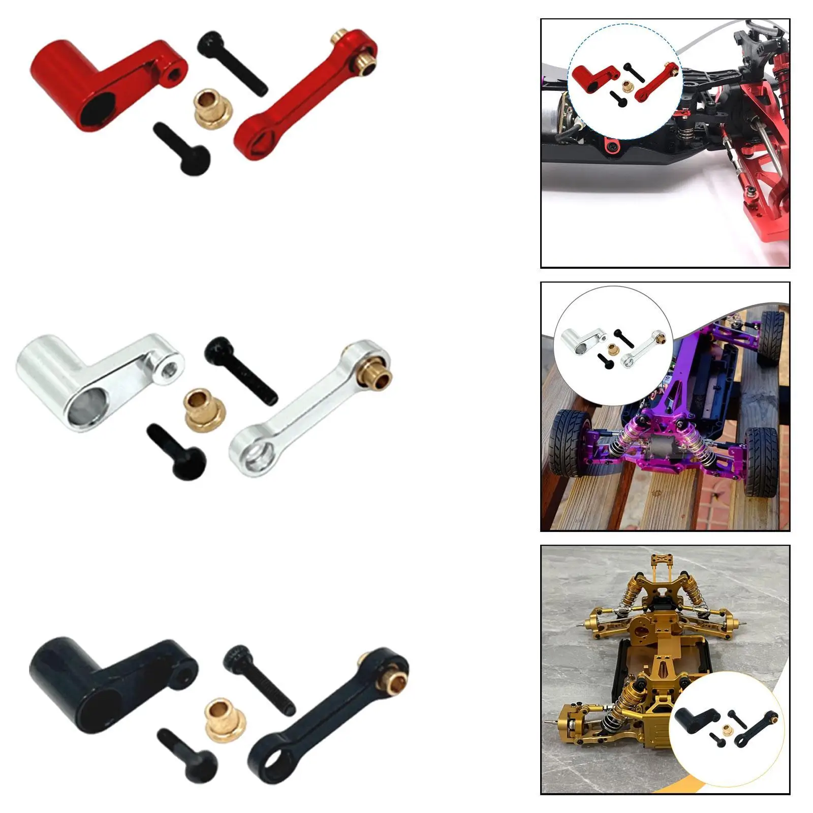 Brazo de servo de aluminio para coche teledirigido, dirección - imagen 4