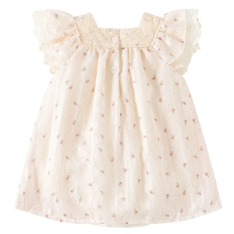 Vestido de verano algodón para niña recién nacida con lazo - imagen 3