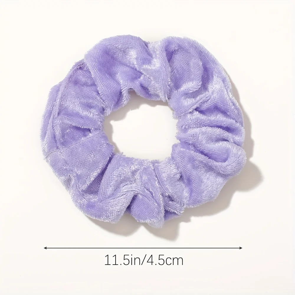 Coleteros de terciopelo elásticos para niñas – colores suaves