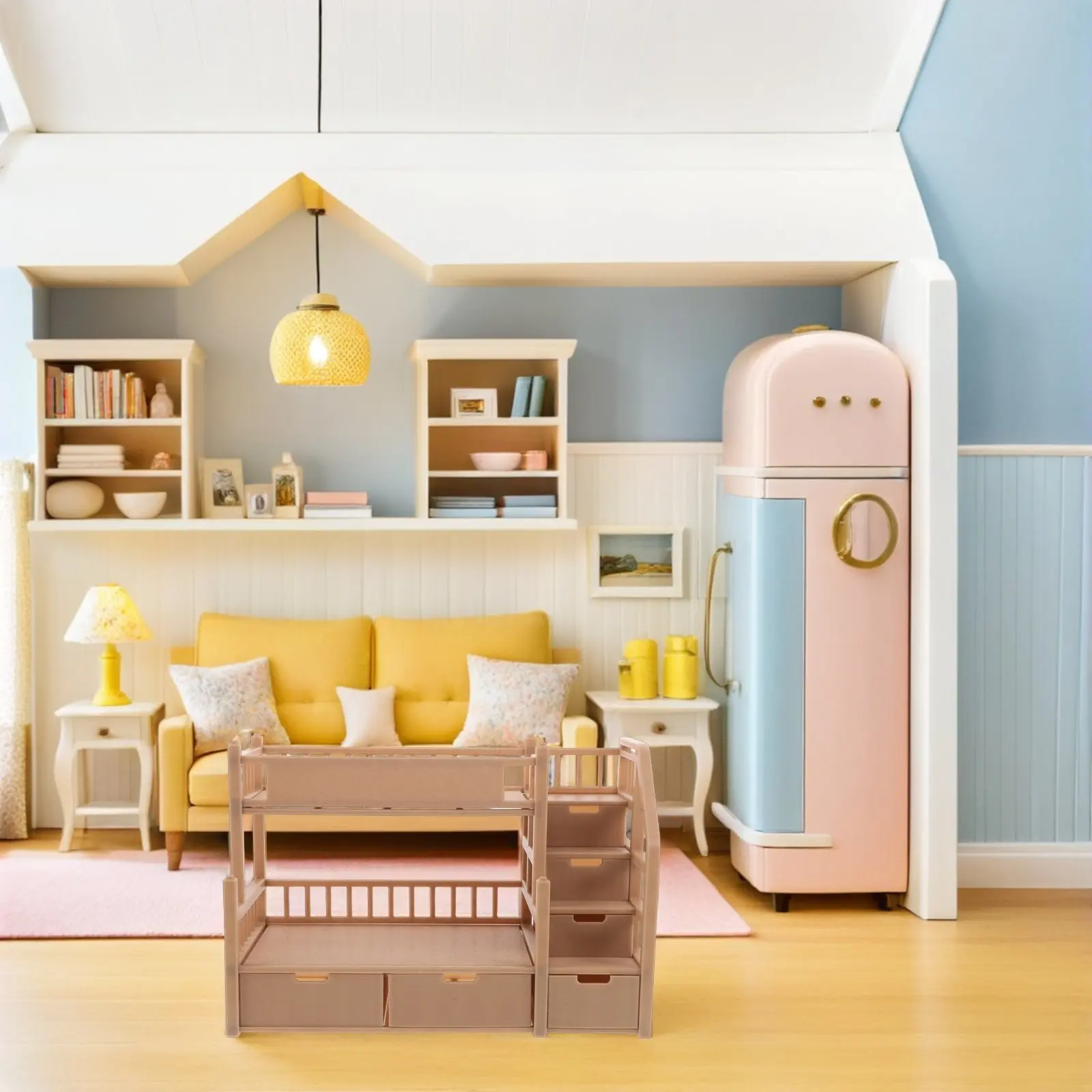 Cama litera para muñecas de madera con cajón amplio - imagen 4
