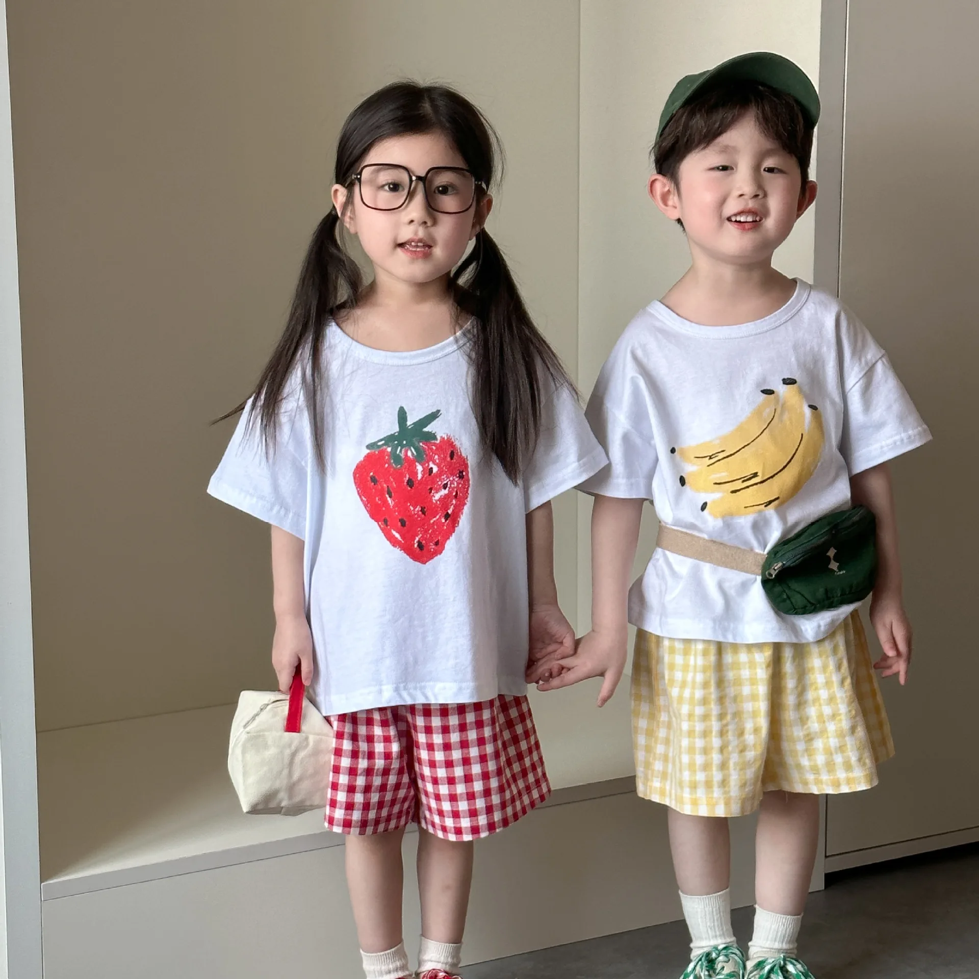 Conjunto verano infantil camiseta y pantalón corto estampado fruta - imagen 3