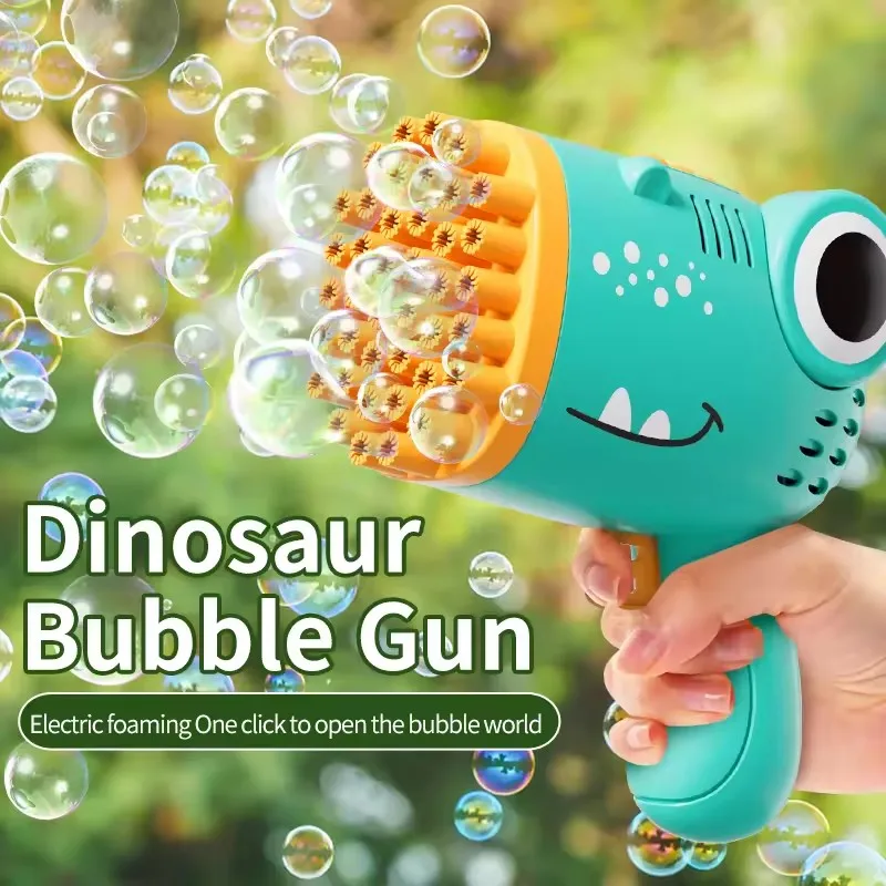 Pistola de burbujas eléctrica con dinosaurios para fiestas al aire libre - imagen 4