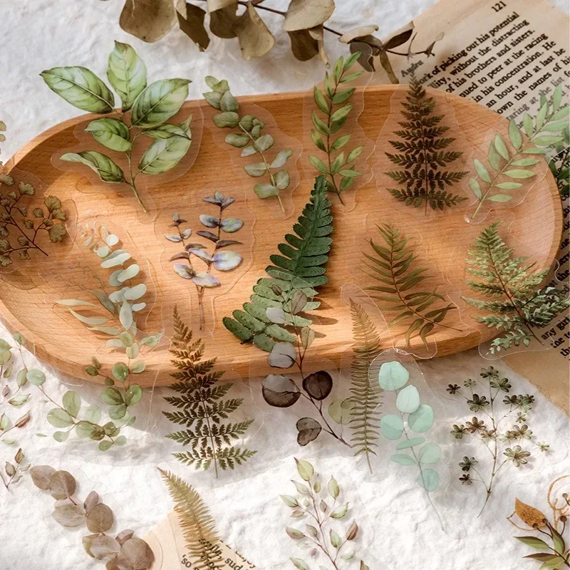 Pegatinas decorativas de flores y plantas – Estilo retro para manualidades