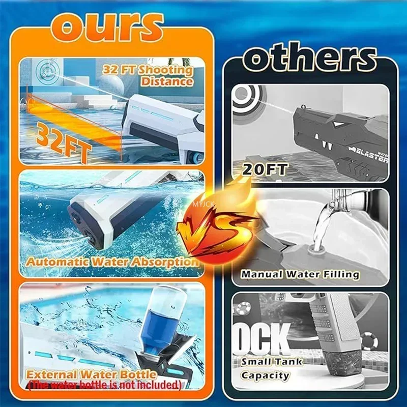 Pistolas de agua eléctricas con succión automática para niños - imagen 5