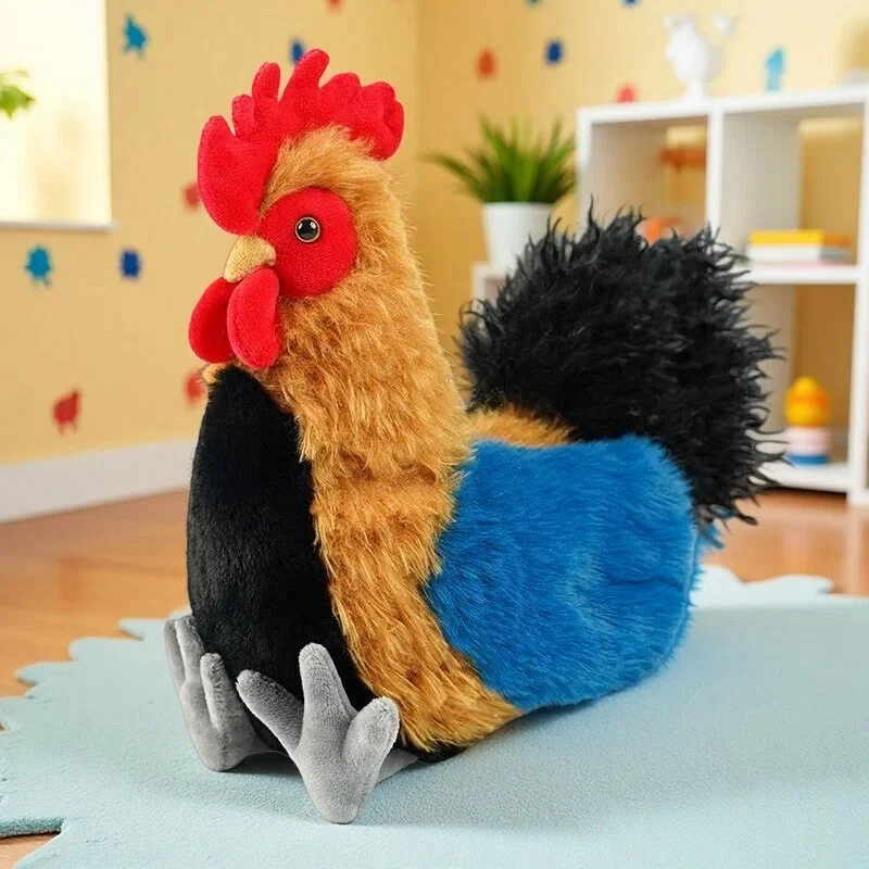 Peluche de pollo con pelo largo, suave dibujo animado para niños - imagen 2