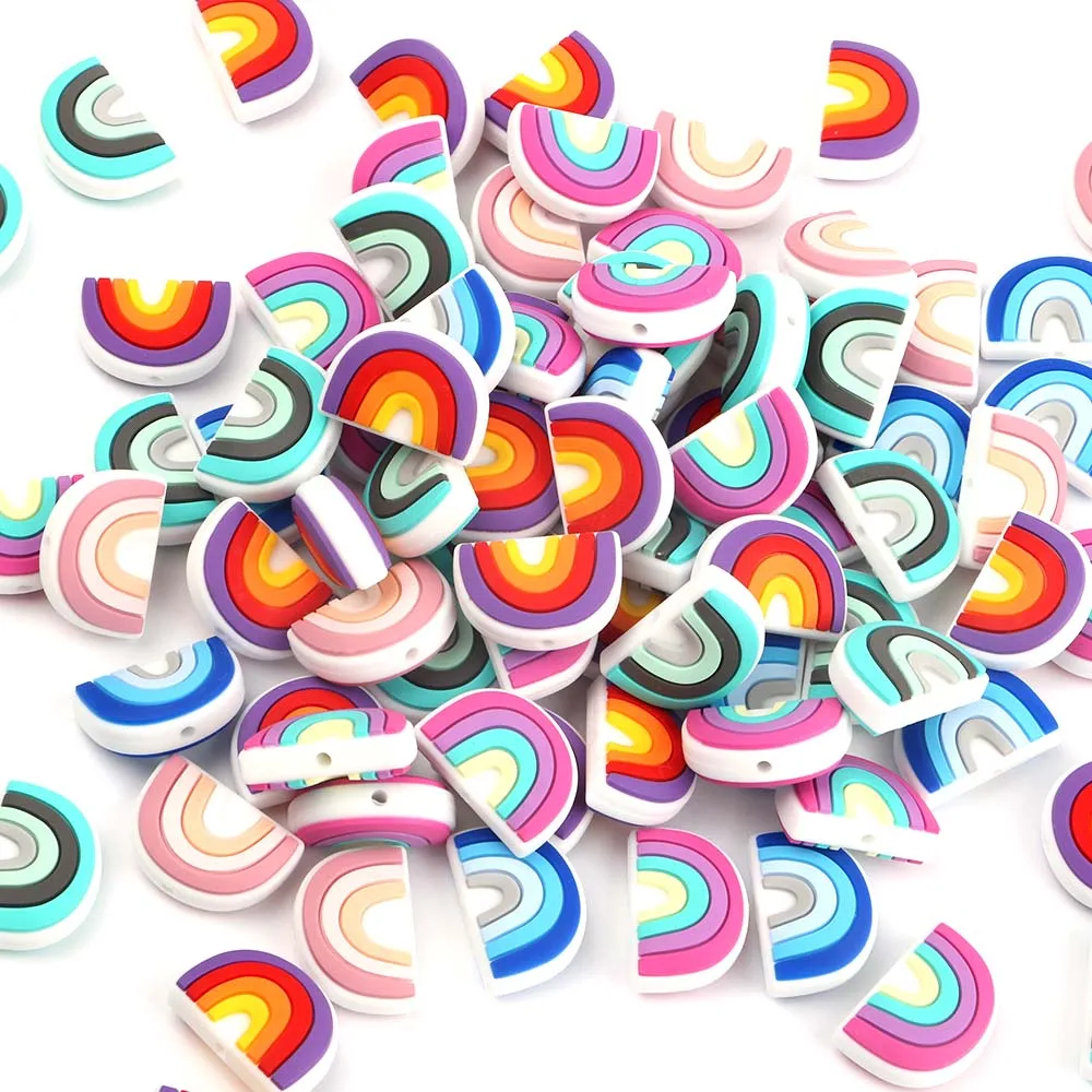 Cuentas de silicona arcoíris para hacer pulseras – Cordón algodón - imagen 3
