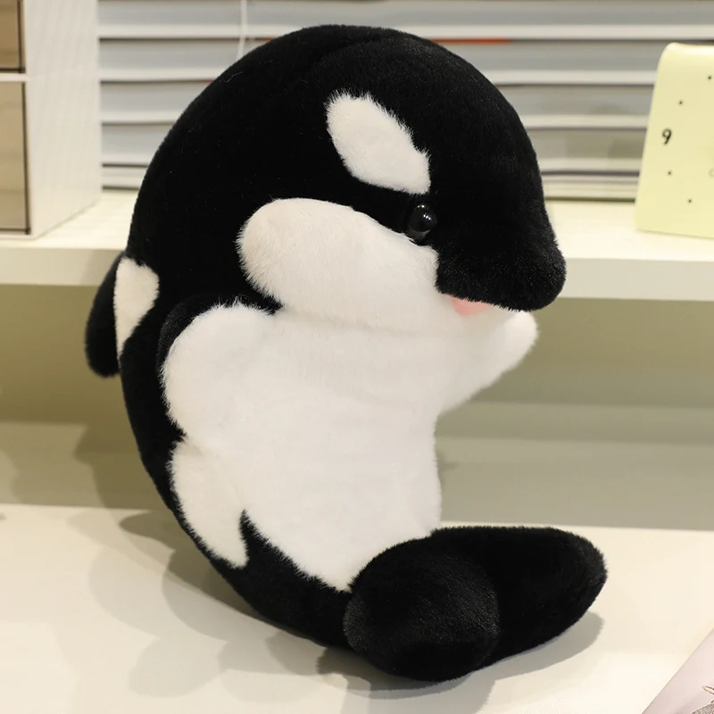 Almohada de peluche orca para niños, suave y decorativa