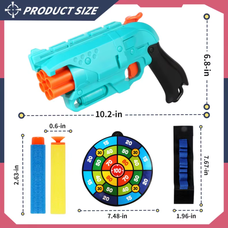 Pistola MYGVN con dardos y pulsera de objetivo