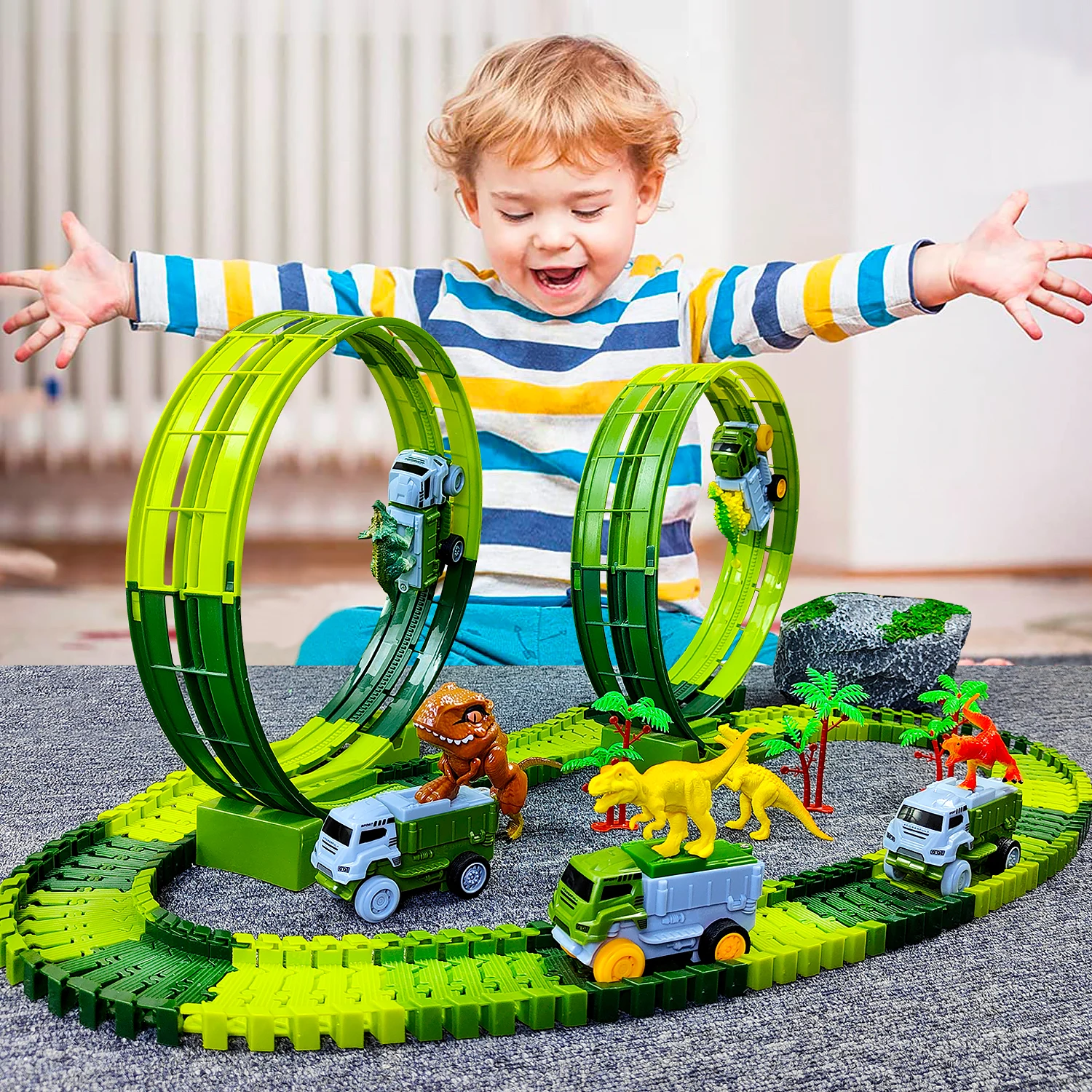 Accesorios repuesto para pista dinosaurios con coches de carreras - imagen 5