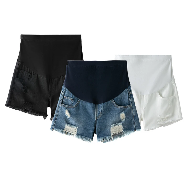 Pantalones cortos premamá vaqueros de cintura alta elástica - imagen 4