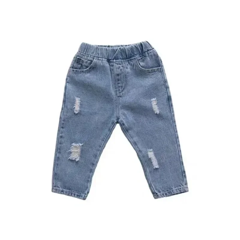 Pantalones vaqueros rasgados informales para niños, estilo holgado - imagen 3