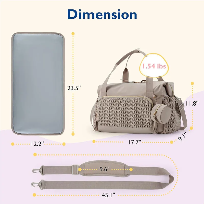 Bolsa de pañales impermeable grande – Ideal para el trabajo - imagen 2