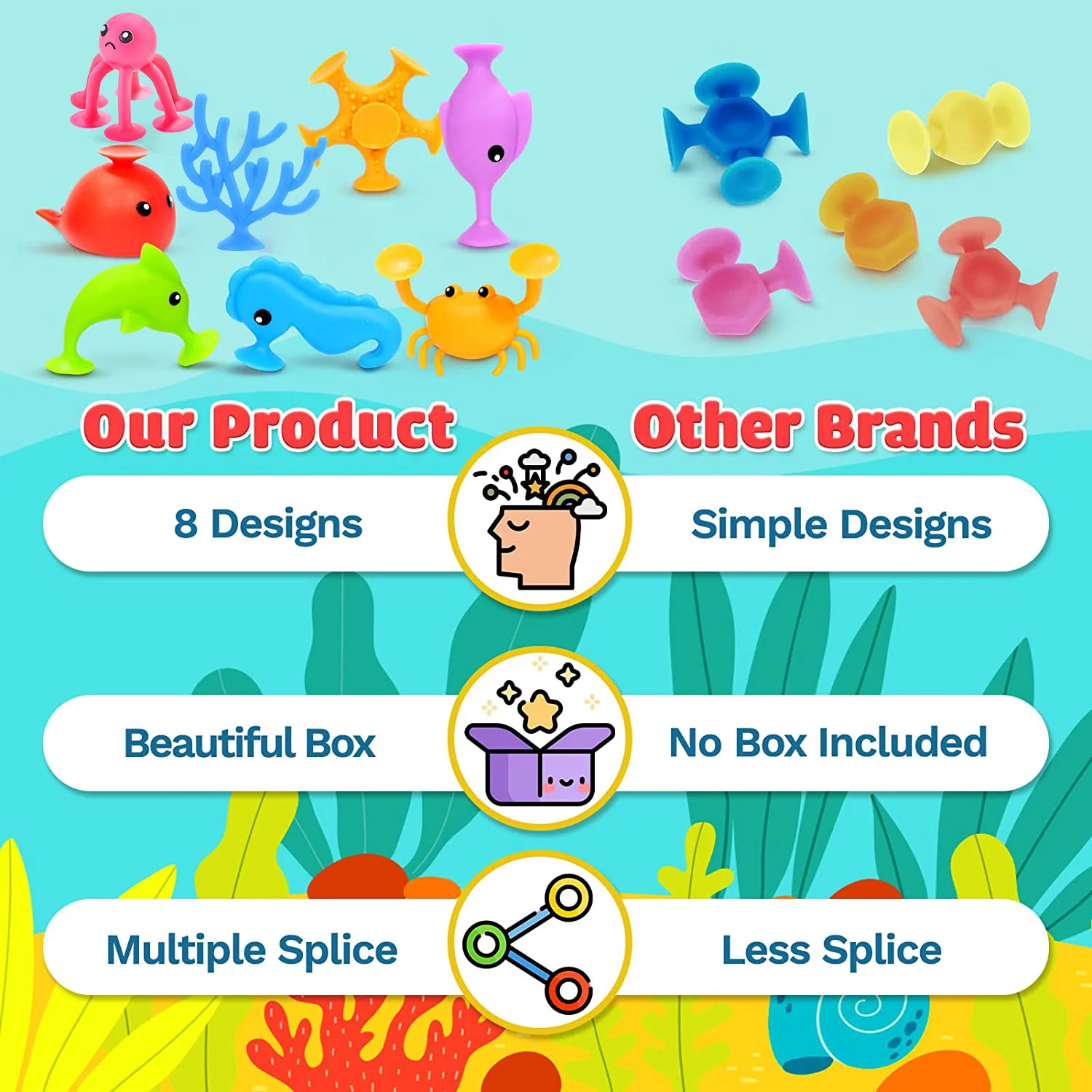 Set completo de animales oceánicos