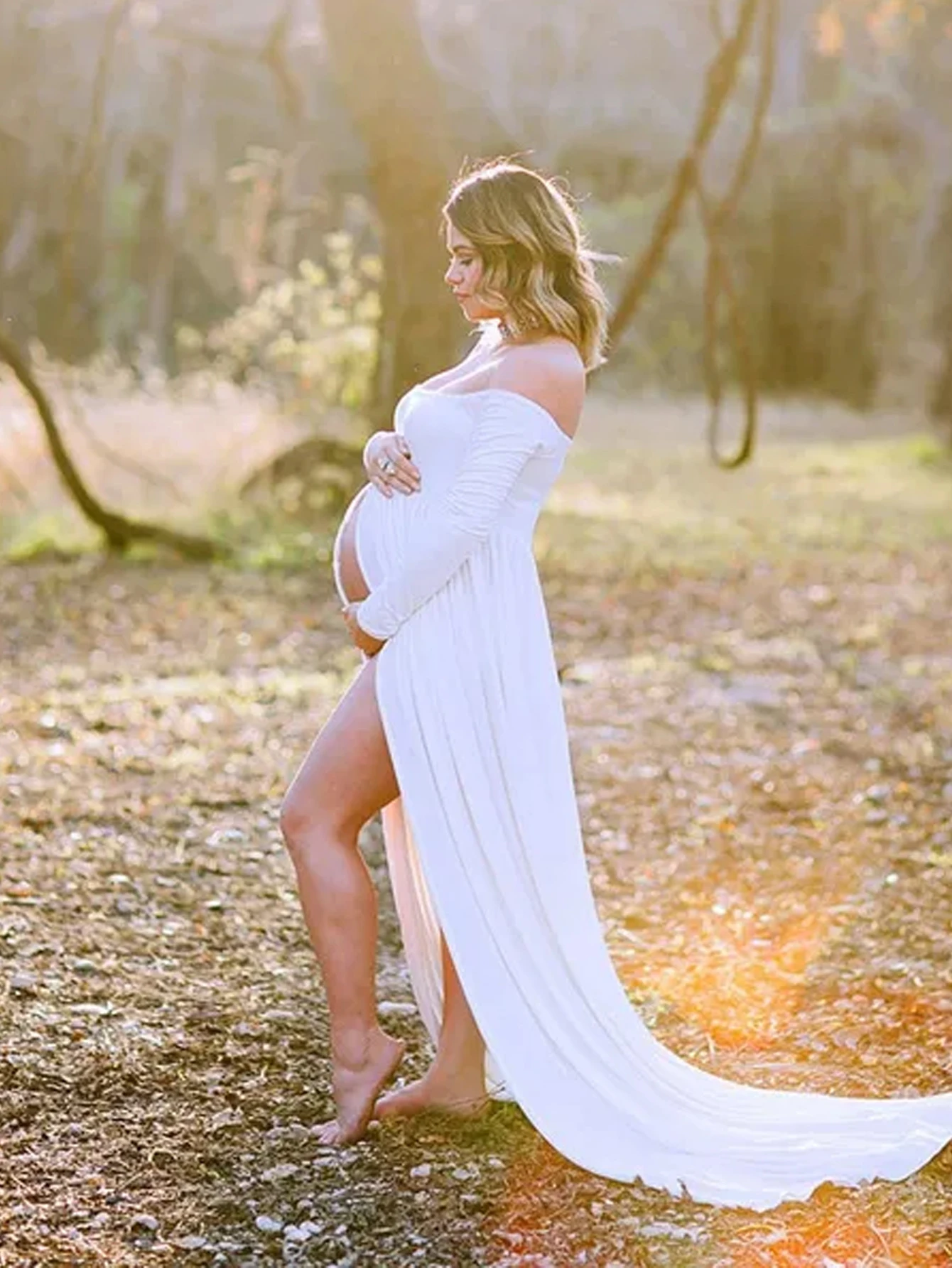 Vestido de maternity con un hombro – Elegante para ocasiones especiales - imagen 3