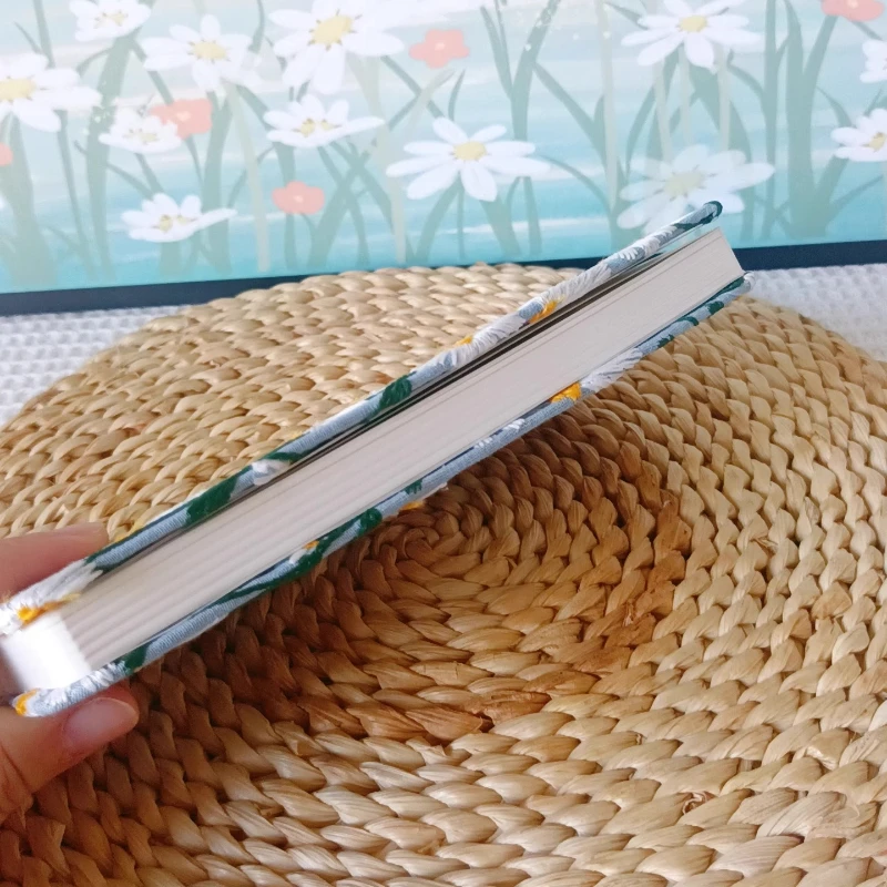 Cuaderno de tela con bordado floral - Diario engrosado para estudio