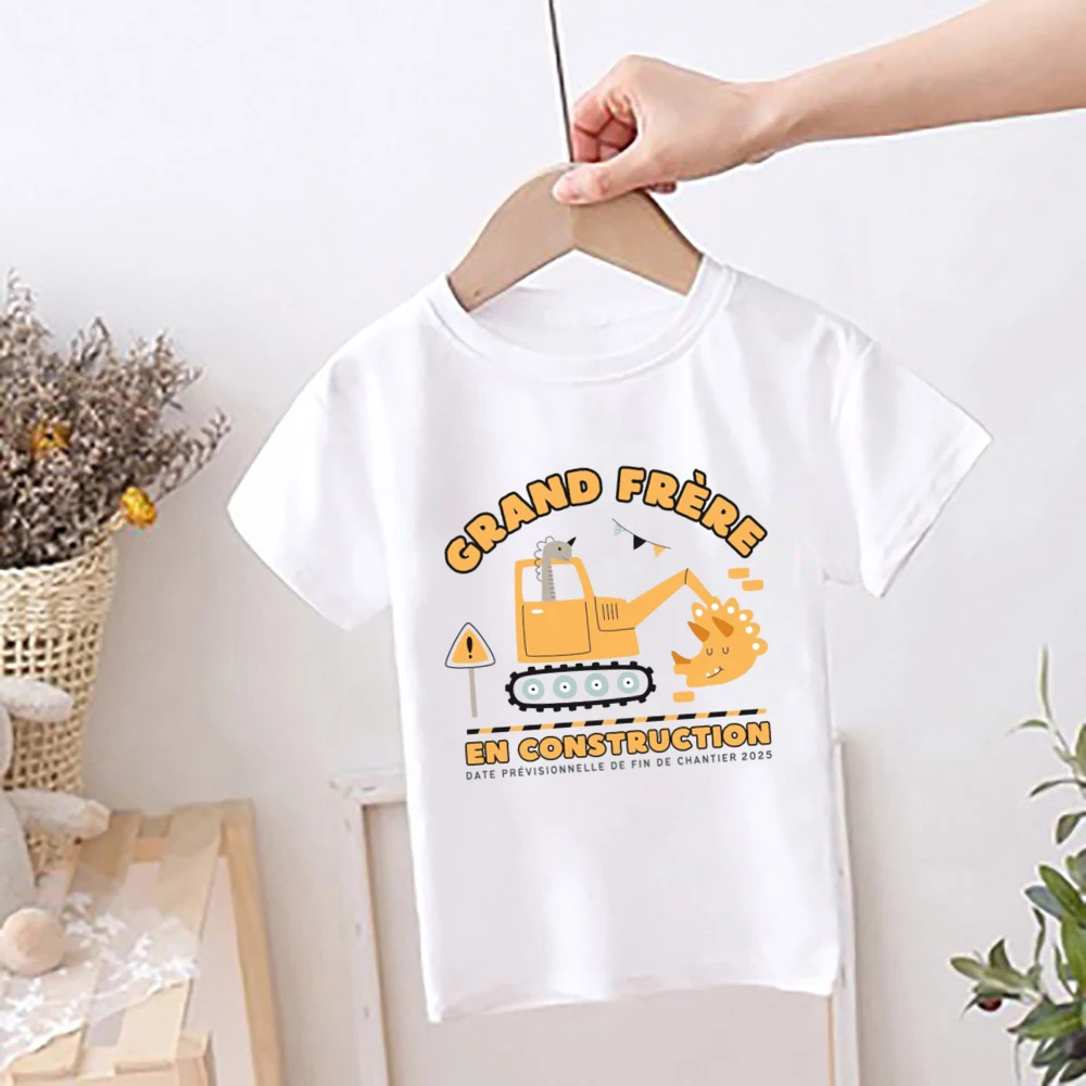 Camiseta de niño Big Brother en construcción impresa para verano - imagen 3