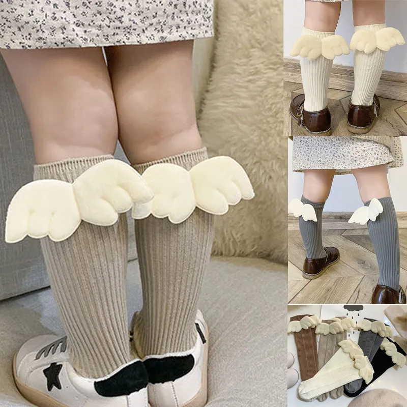 Calcetines alas de ángel de algodón suave hasta la rodilla para niños - imagen 2