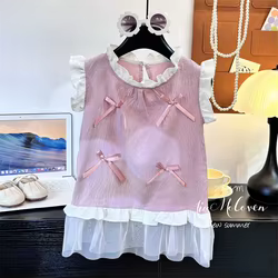 Vestido de verano para niña con lazo y falda princesa