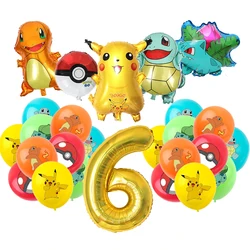 Decoración cumpleaños infantil Pokémon con globos Pikachu relámpago
