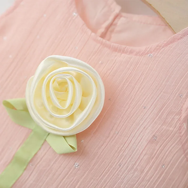 Vestido de verano sin mangas para niña con sombrero de flores - imagen 5