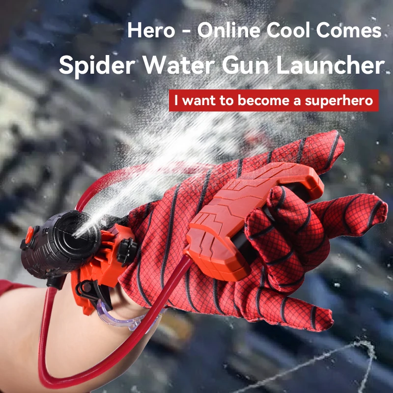 Lanzador de agua con guantes araña niños juguete veraniego - imagen 5