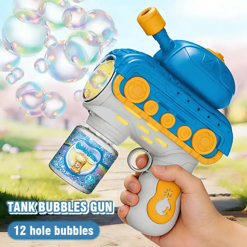 Pistola de burbujas eléctrica con luces, juguete portátil infantil - imagen 4